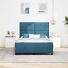 Box Spring Bed with Headboard Dark Blue 140 X 190 Cm Velvet