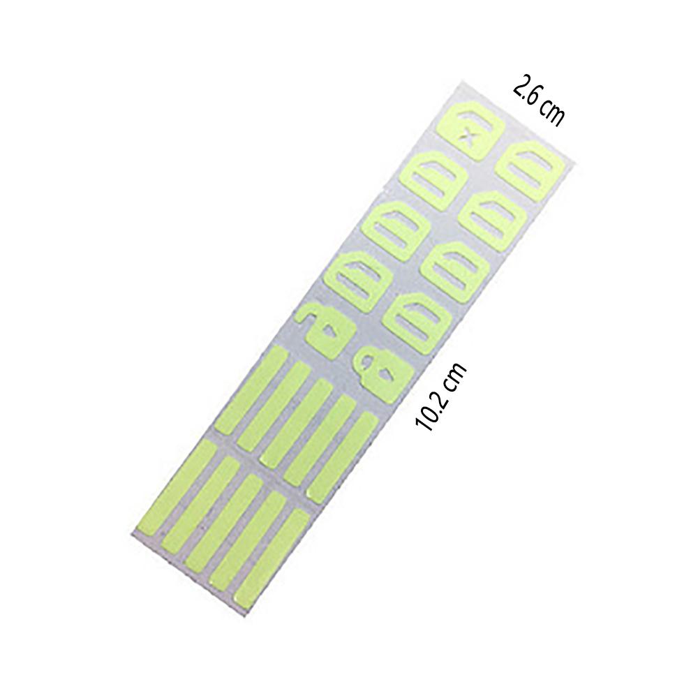 Car Door Window Switch Button Sticker Night Luminous Green Fluorescent Decal Kit