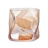 280ml Glass Irregular Cups Creative Twisted Grain Cup Abnormal Shape Frosted Transparent Golden Edge Whiskey Glass Wine Glasses