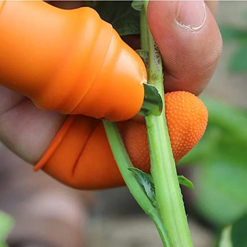 6PCS/Set Garden Silicone Thumb Knife With Anti-Cut Finger Cot Kit, Gardening Pruning Tools For Harvesting Fruits And Vegetables