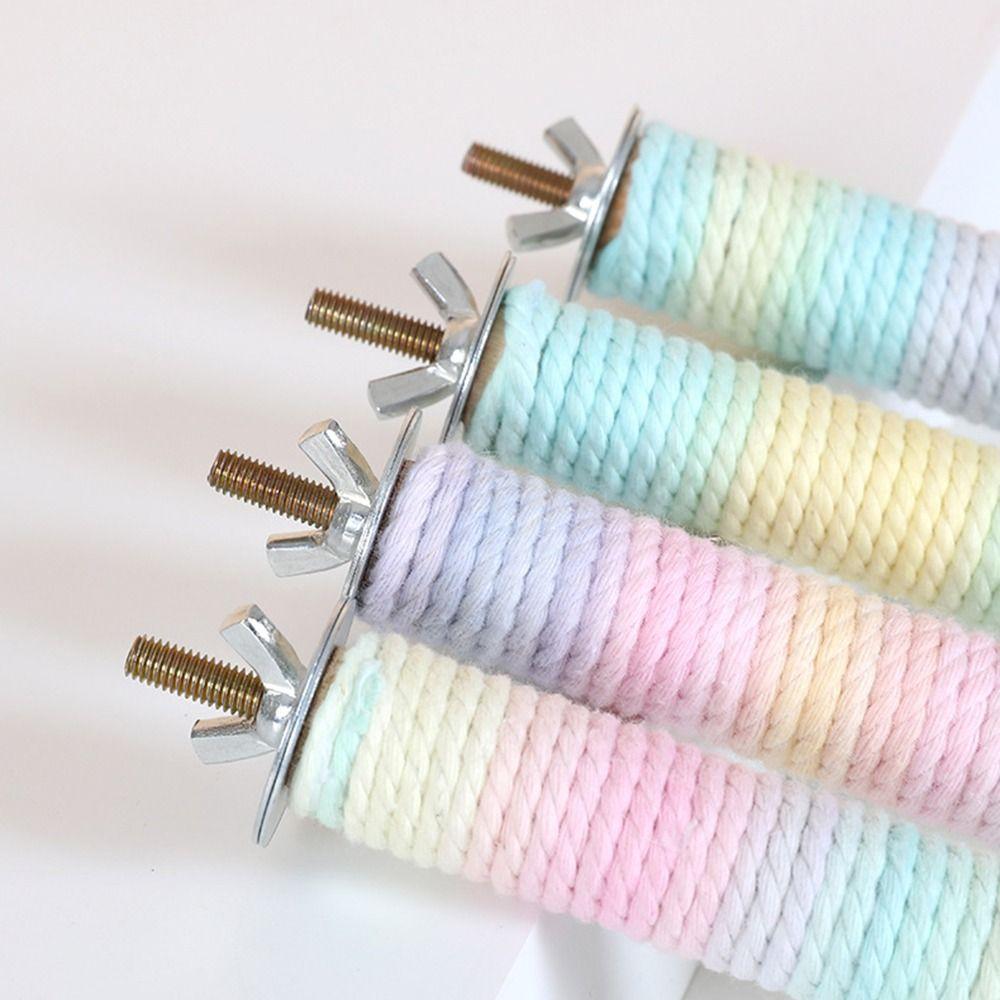 Cotton Rope Parrot Standing Perch Comfortable Grip Bird Teeth Chew Pole Bird Grinding Stand  Conure