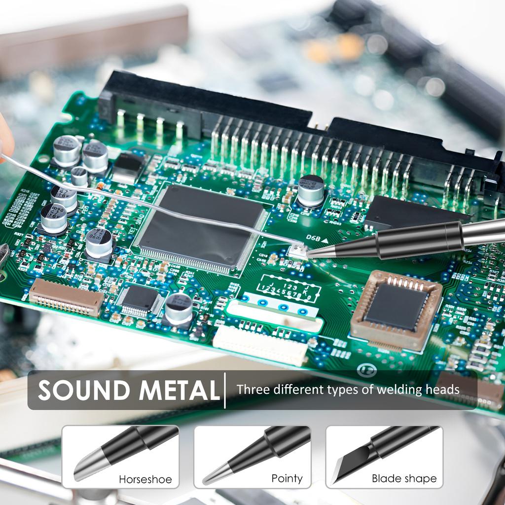 3 Stück Lötkolbenspitzen-Set Metall Lötzinn Schweißspitze Ersatz Tragbarer Lötkolben Schweißspitze Lötkolben Schweißwerkzeug