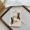 2pcs/set with Bow Design Bow Hair Clips Pearl Side Part Bangs Hairpins New BB Snap Clips  for Girls