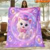 1pc 1-Color Suitable for All Seasons Bubble Cat Blanket - Soft Flannel Throw Bedspread with Kitten Print, Machine Washable Cozy Gift Suitable for, Roo