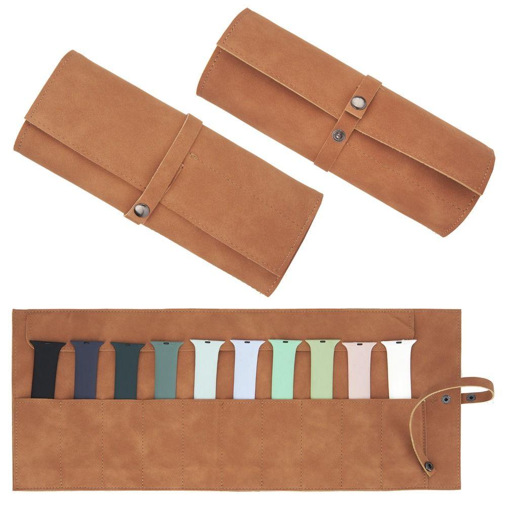 Matte Leather Watch Organizer Case Lightweight Watch Band Case Watchband Pouch  Watch Accessories