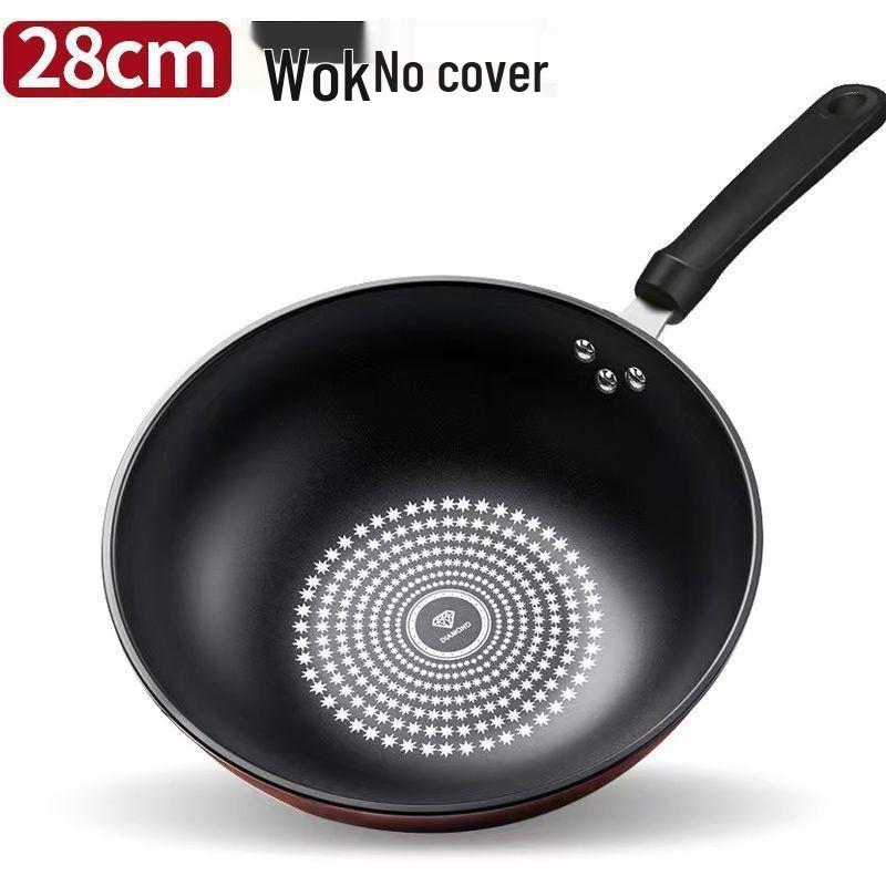German Crystal Non-Stick Oilless Wok: Smoke-Free Flat Bottom Stir-Fry Pan for Induction & Gas Stoves.