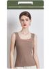 Silk Spaghetti Strap Vest with Padded Cups, Latex Chest Pads, Square Neckline; Women's Innerwear/Outerwear, Covers Side Fat