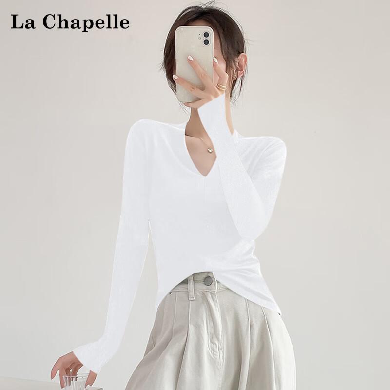 La Chapelle Women s Deep V-Neck Long-Sleeve Slimming Base Layer Top XL