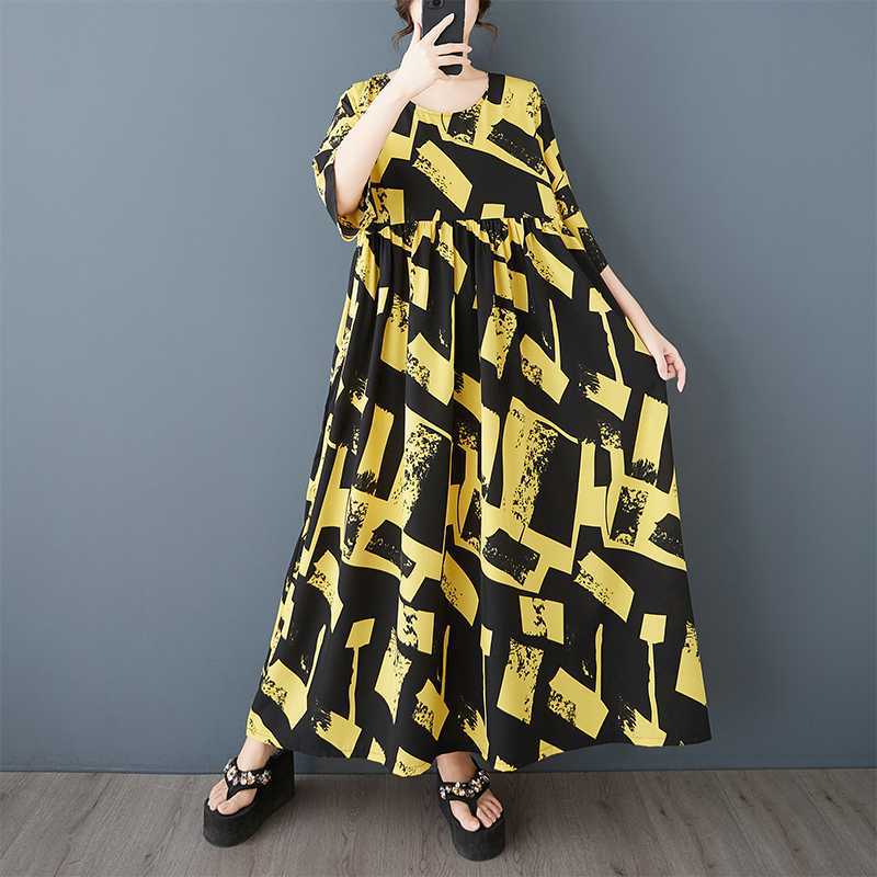 Sommer Retro Lockerer Rock Lässiges Modekleid für Frauen