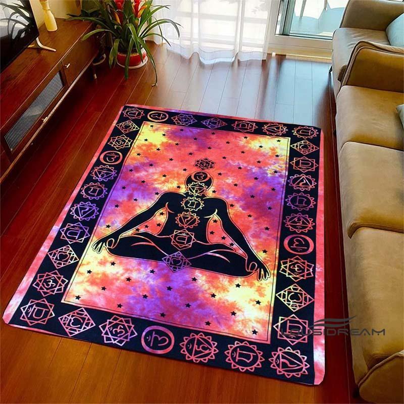 3D Rainbow 7 Chakra Rug, Bedroom Rug for Living Room, Home Sofa Decor, Kids Play Mat, Large Decor Rug, Yoga Meditation001
