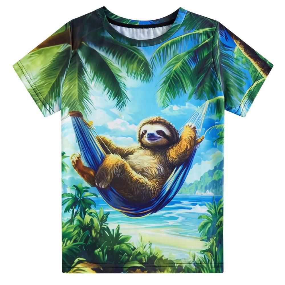 3D Cute Animal Cat Print T-shirt Men Women Summer Animal Casual Tops Tees Kids Cartoon O-neck Short Sleeve T Shirt Hawaii Tshirt
