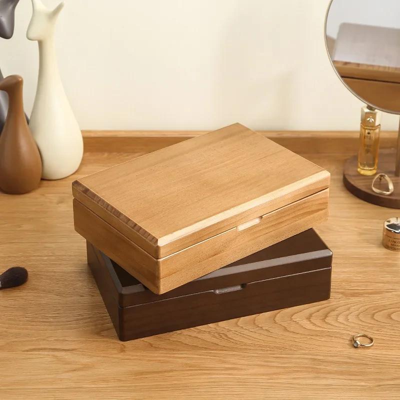 Benutzerdefiniertes Logo Luxus Schmuck Display Aufbewahrungskoffer Walnussholz Ohrring Ring Halskette Schmuckschatulle für Frauen Geschenkbox