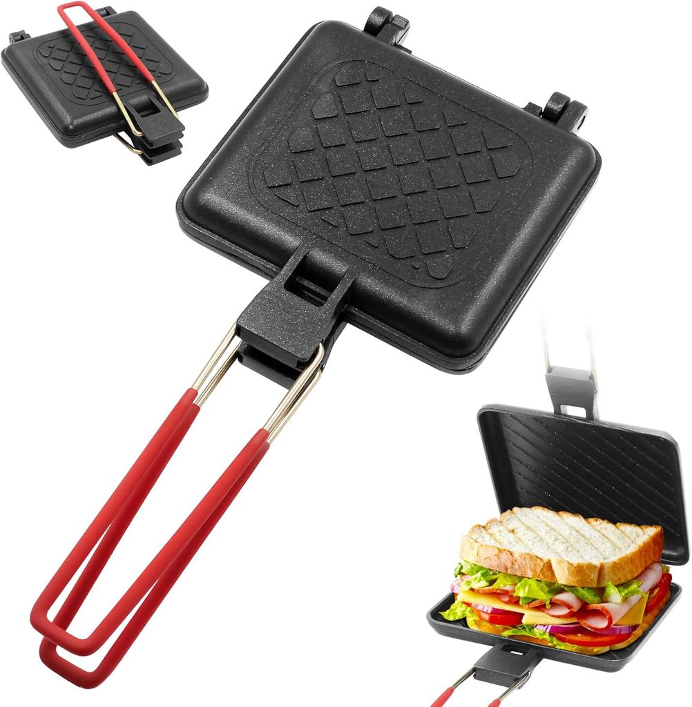 Sandwich maker, double-sided grilled cheese pan, press sandwich maker. It is also a friendly pie irons