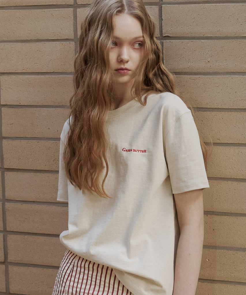 GREENBUTTER Cozy Solid Tee (L/Beige)