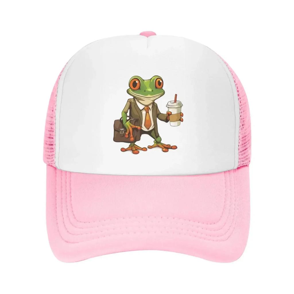 Mesh Dad Hat Adjustable Washed Cool Tree Frog Coffee Baseball Dad Cap Funny Distressed Ball Trucker Cap for Women Unisex Unisex