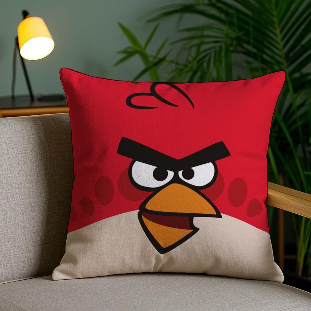Классическая игра A-Злые B-Птицы Наволочка Зимняя плюшевая наволочка с двусторонним принтом Диванная наволочка Домашний декор Стираемая 16x16Inch