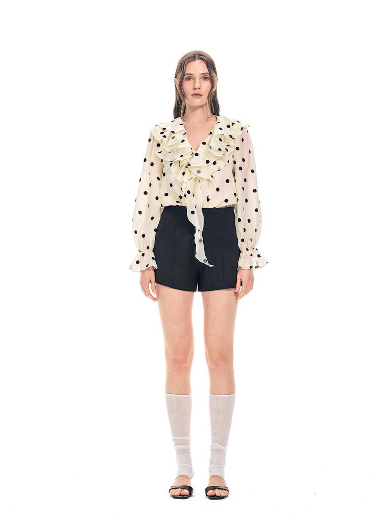Black High-Waisted Women's A-Line Shorts - 2026 Spring/Autumn Korean Commuting Style, Versatile Slimming Outerwear.