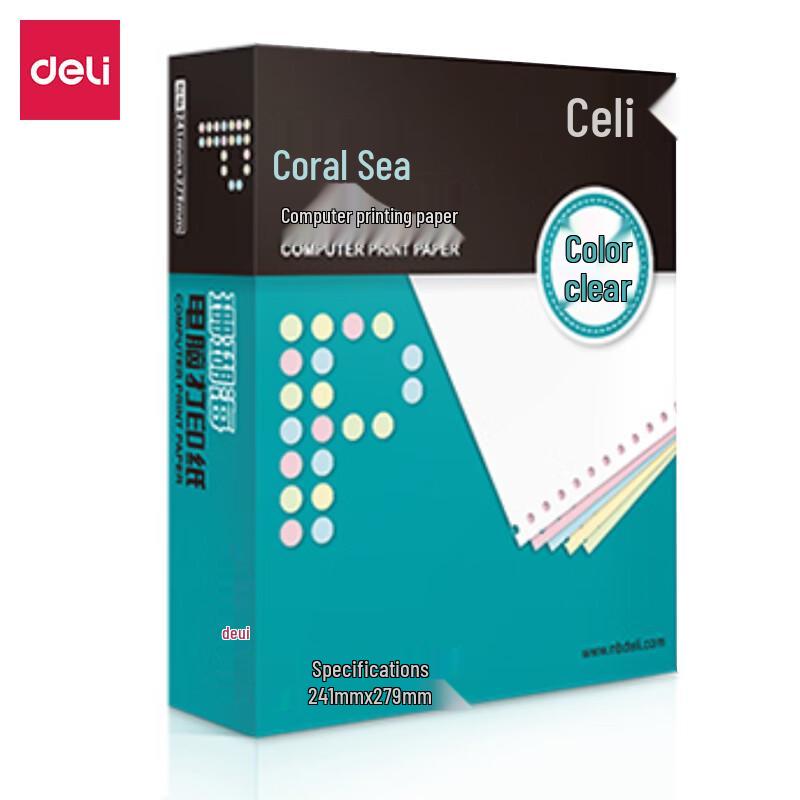 Deli Three-Ply Three-Part Dot Matrix Paper 3-Part