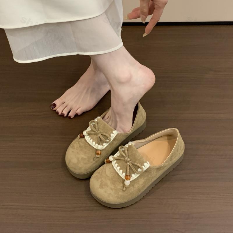 Height Increase Women's Loafers Spring Autumn New Outdoor Non Slip Fashion Bow Knot Casual Shoes Vintage Comfort Soft Sole Flats