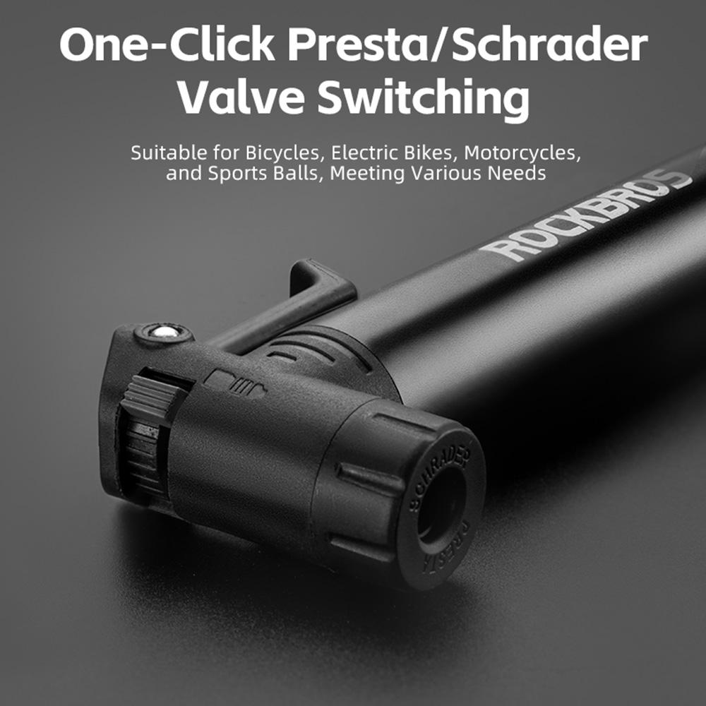 Small Hand-held Bicycle Pump with Bicycle Frame Holder + Screwdriver - Black
