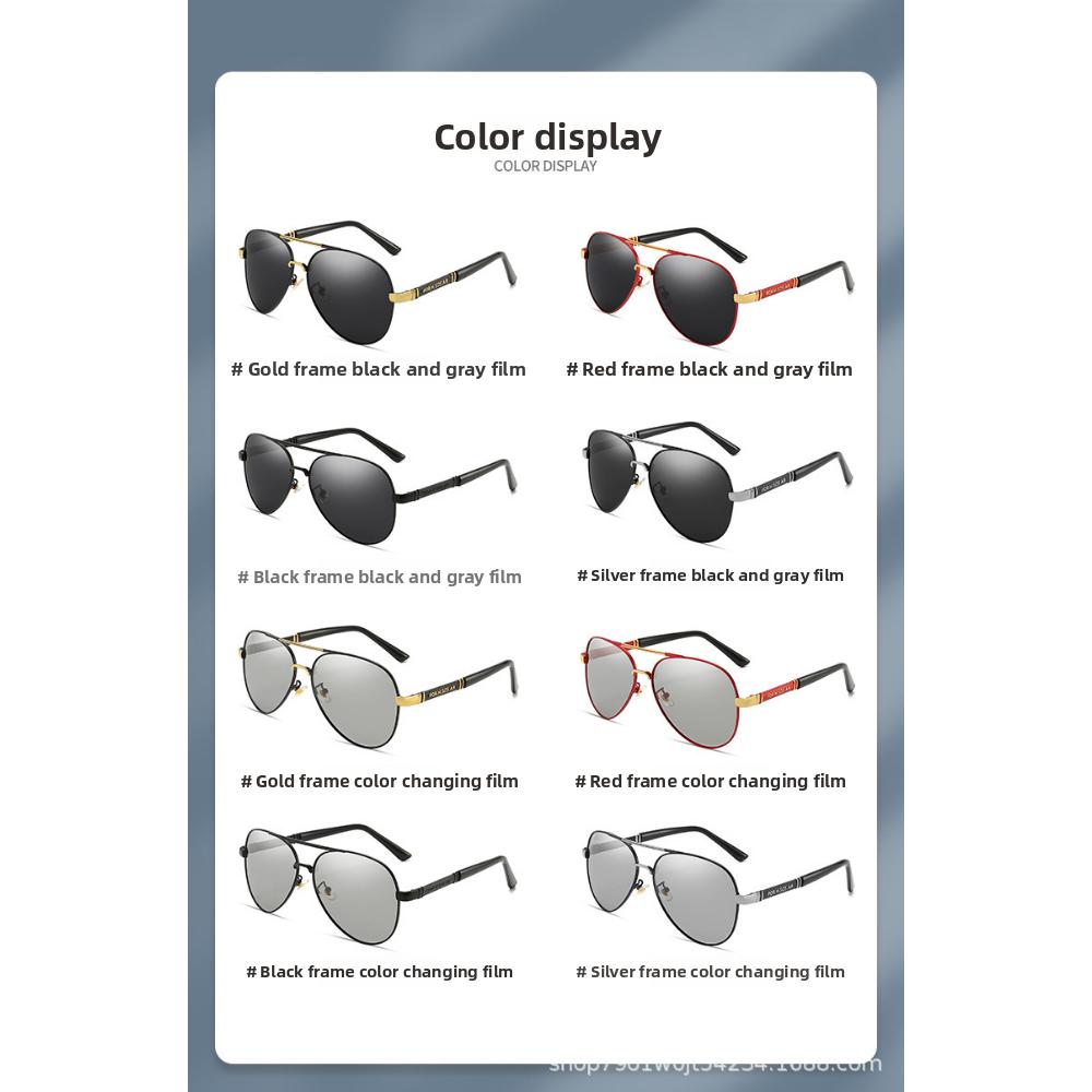 Color-changing sunglasses day and night sunglasses male pilot new polarized glasses