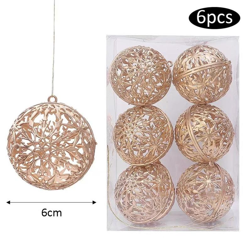 6CM 1Box Christmas Ball Christmas Decoration Xmas Tree Pendent Ornaments Home Decor Navidad New Year 2025 Party Supplies