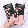 Flower Letter Pink Fashion Initial G L Luxury Case For Samsung Galaxy Z Flip 3 4 5G Funda ZFlip 3 Black PC Hard Back Phone Capas