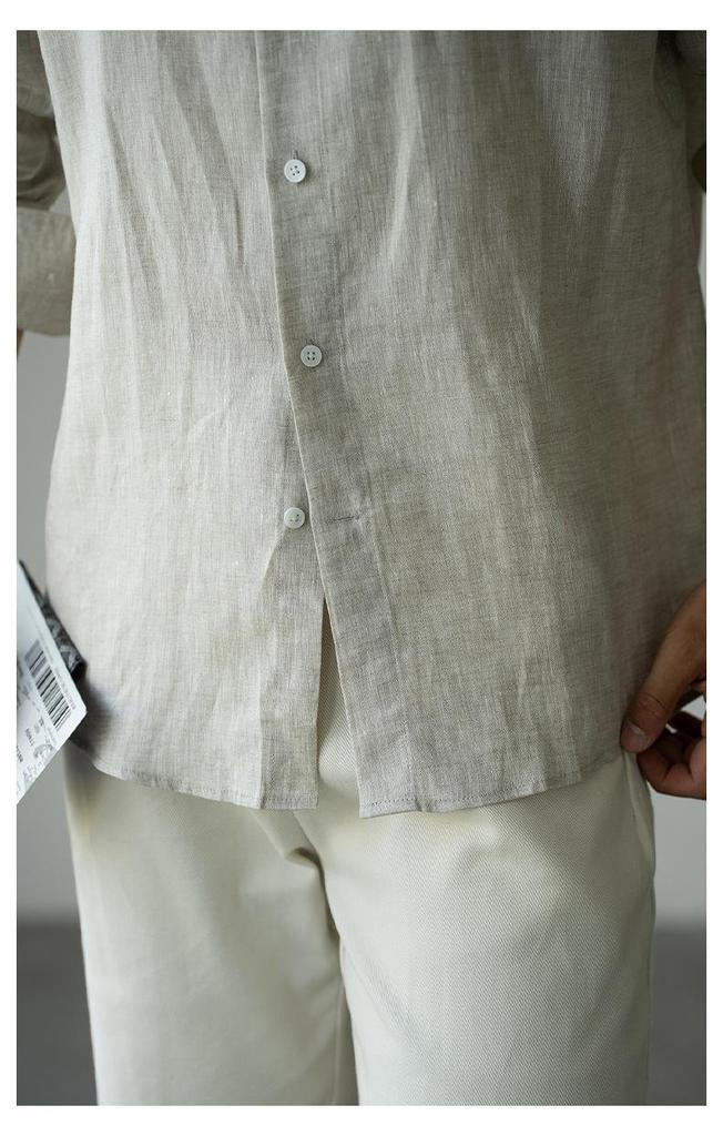 Men's Italian Linen Lightweight Long-Sleeve Shirt - Spring 2026 Casual, Old Money Style.