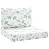Vidaxl Pallet Cushions, 2 Pcs, Leaf Pattern, Oxford Fabric