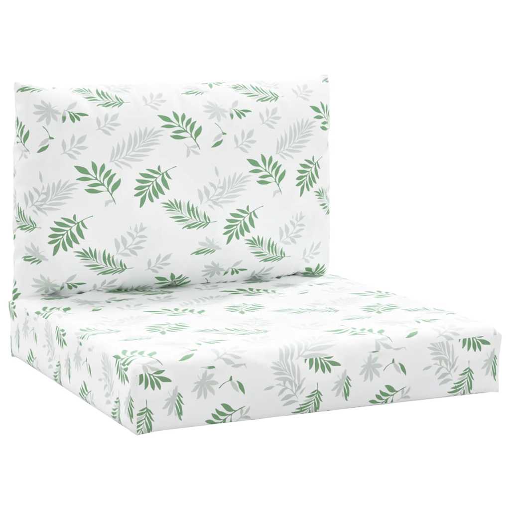 Vidaxl Pallet Cushions, 2 Pcs, Leaf Pattern, Oxford Fabric