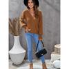 Fall and Winter Lace V-neck Loose Cropped Pullover Sweater