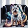 1pc. Celestial Westie Plush Blanket - Perfect for Home, Office, Outdoors, Gift Idea, Suitable for All Seasonsz041728