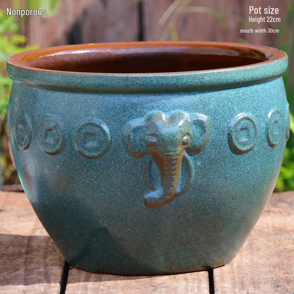 Large Retro Handmade Ceramic Flower Vase - No Hole, Indoor Use, Tall Cylindrical Pot for Flower Arrangements