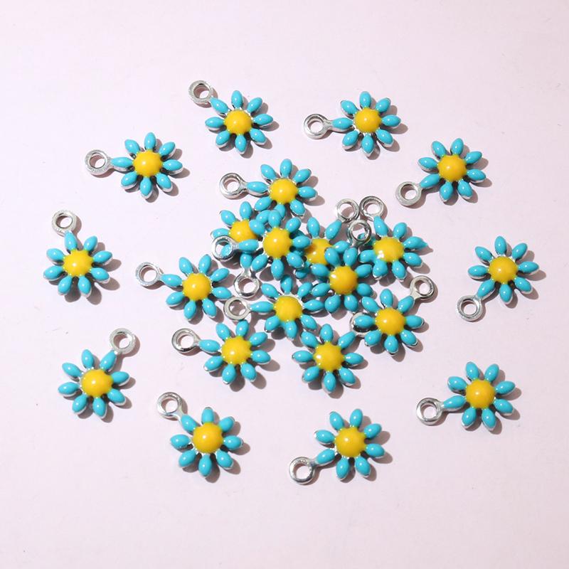 20pcs 10x7mm Stainless Steel Enamel Small Flower Charms Pendant DIY Jewelry Making Accessories Findings for Necklace Earrings
