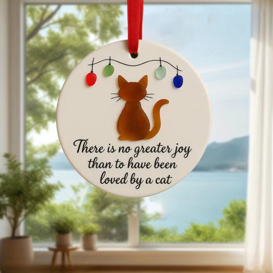 Sea Glass Art Animal Ornament Pet Memorial Christmas Tree Hanging Decor Keepsake Gift for Cats Dogs Lovers Holiday Home Decor