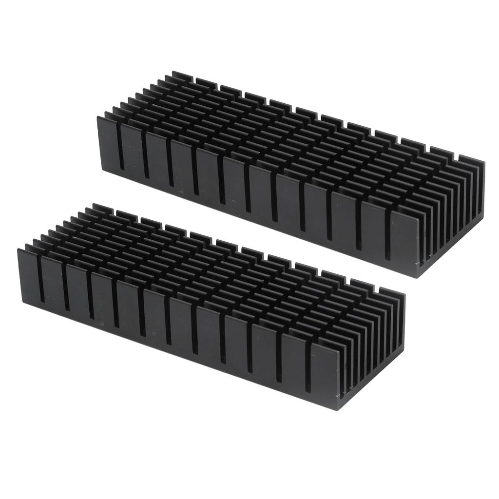 2-Piece Heatsink, Black Groove Heat Dissipation Plate, Cooling Fins, Aluminum, Thermal Runaway Prevention, Heat Dissipation Module, 120x40x20mm,
