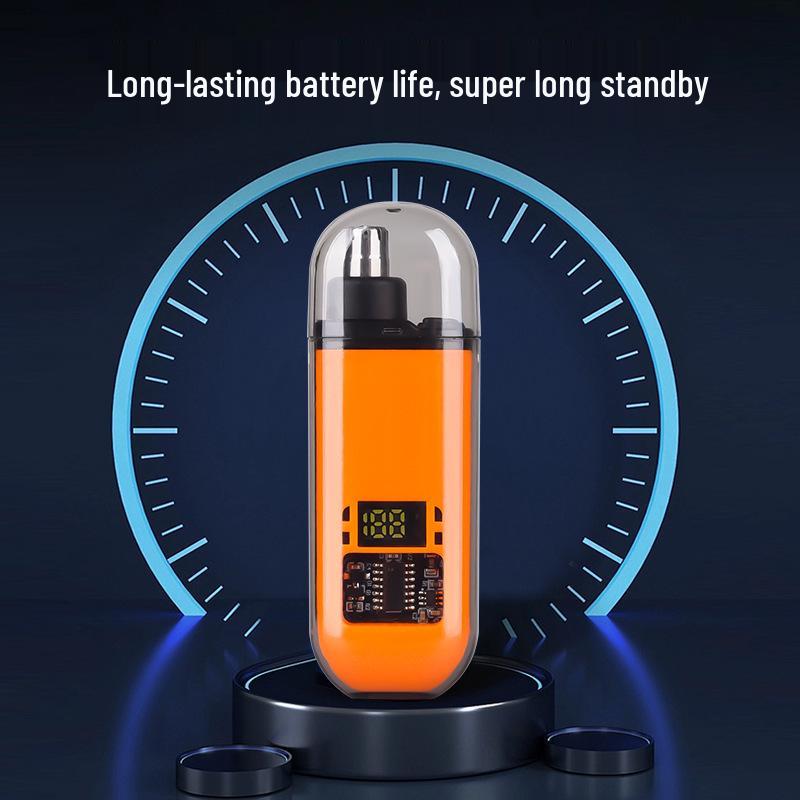 Rechargeable Waterproof Unisex Nose Hair Trimmer with Power Display
