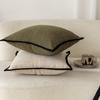 French Medieval Style Pillowcase Black Border Retro Green Cushion Cover American Style Living Room Sofa Decor Waist Pillow Cover