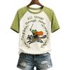 Women's Short Sleeve T-Shirt with Letter Print Raglan Sleeve Neck Casual Summer Top
