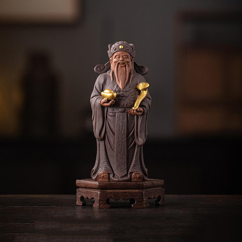 Ceramics Fulu Longevity Star sculptures and figurines Chinese mythological figures  Home Room Office Wealth Luck Feng Shui Decor