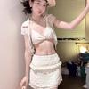 Women's Three-Piece Slimming Swimsuit: Sexy, Conservative, Belly-Covering; Ideal for Hot Springs and Water Parks