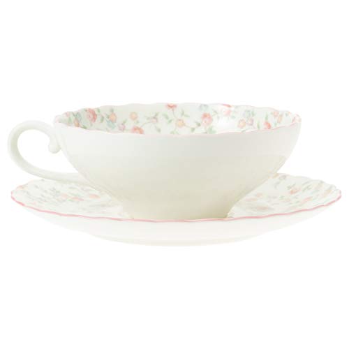 Noritake Tea Cup & Saucer, 180cc, Cutie Rose Design, Microwave-Safe, Bone China, T58043A/9940