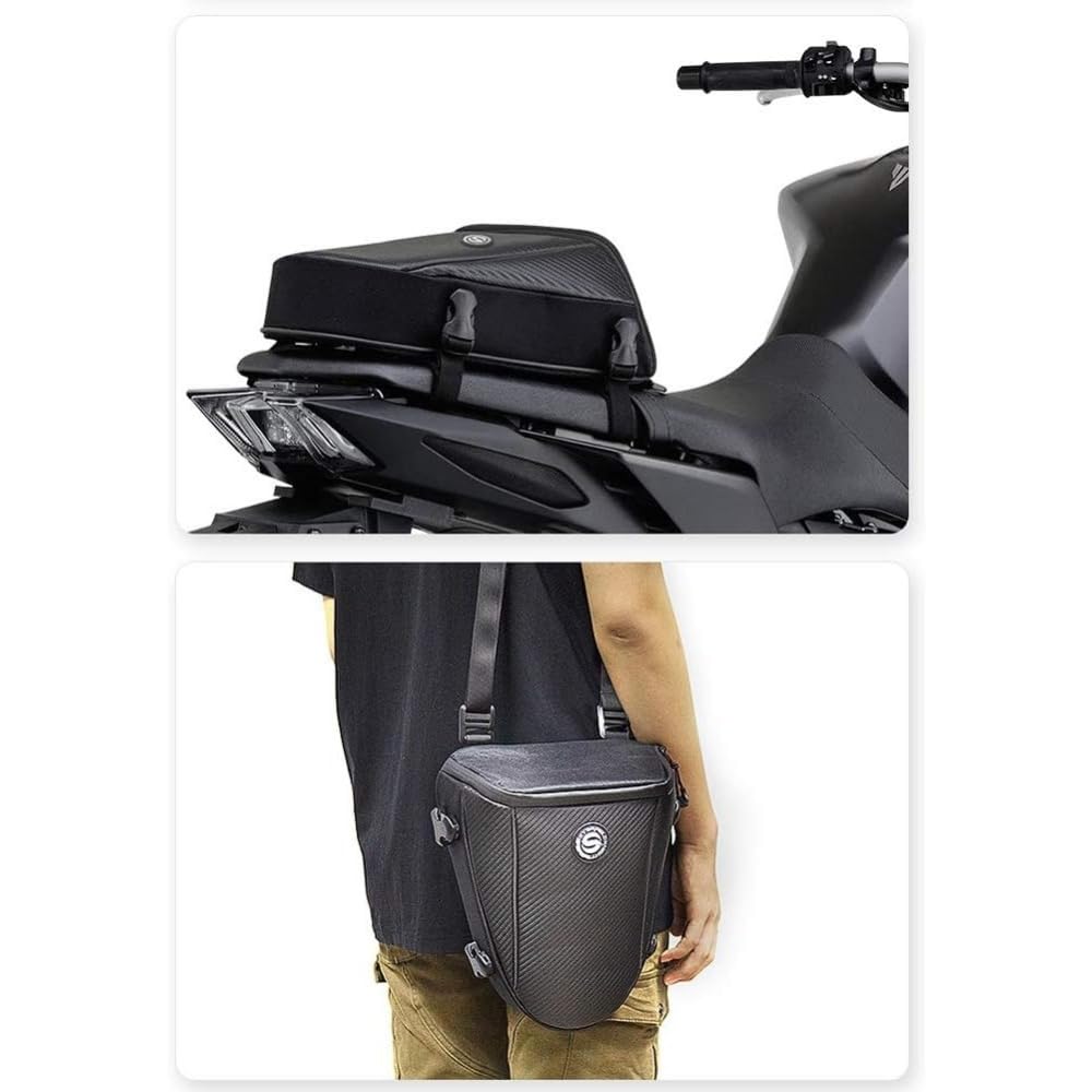 RoastMe Motorcycle Seat Bag and Tail Bag Backpack Waterproof Luggage Storage