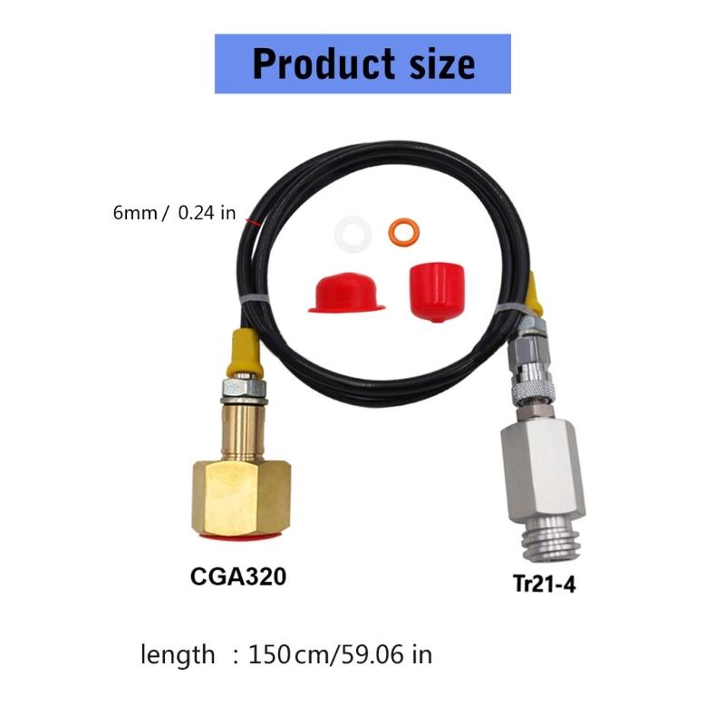 CO2 Cartridges Adapter CO2 Inflation Connector CO2 Bottle Refill Hose Bottle Refill Adapter for Kitchen or Outdoor