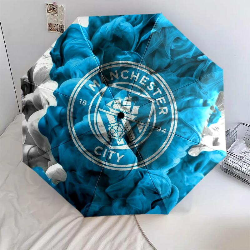 Manchester City Football Club2pattern, automatic folding umbrella, portable and foldable design, 8 ribs, a Christmas or birthday gift.