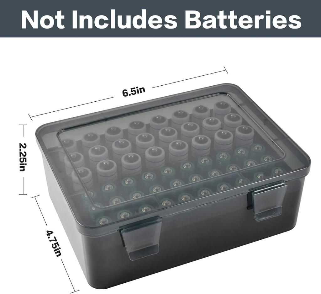 Battery Storage Organizer Holder Holds 54 AA AAA Batteries, Battery Box Case Garage Container,Home Drawer Organization Dispenser