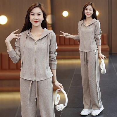 Stylish Autumn/Winter Hooded Cardigan & Wide-Leg Pants Set