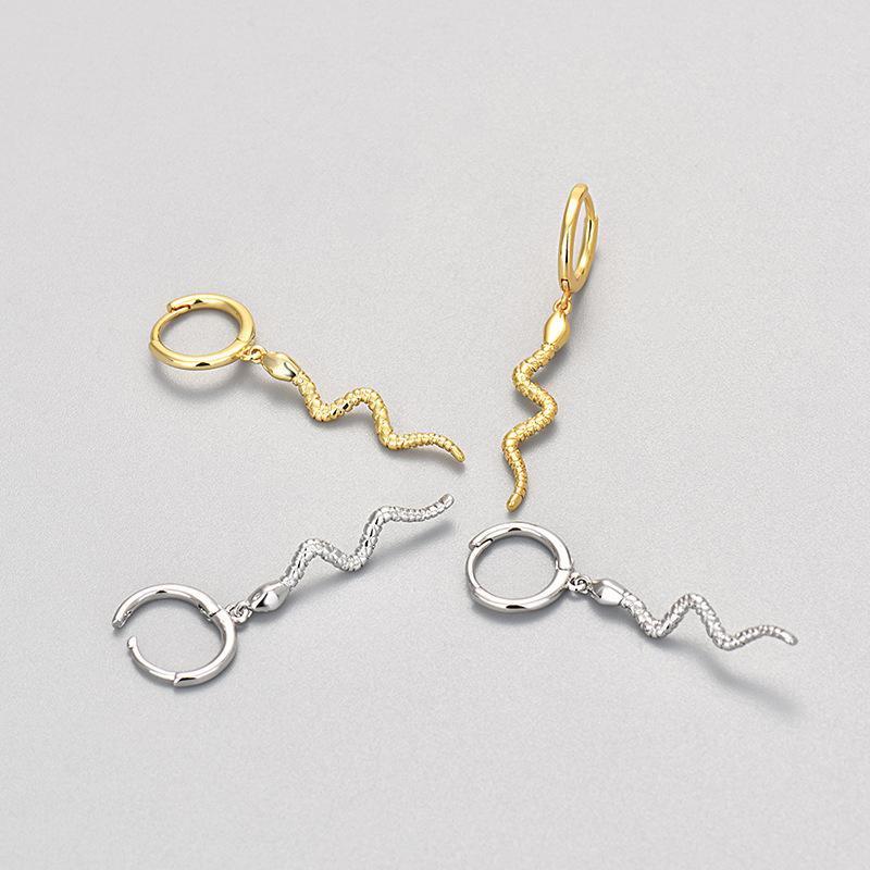 Minimalist Snake Hoop Earrings For Women Chic Cool Tone Fashionable Elegant Personalized Jewelry Accessories