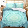 Bohemian Mandala Duvet Cover Set Twin Queen King Full SizeBlue Boho Chic Microfiber Bedding Set For Boys Girls Kids And Teens