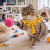 Adorable Chinese Style Pet Cat Scarf Cute Adjustable Length Pet Saliva Towel Warm Blessing Cat Tie Photo Props